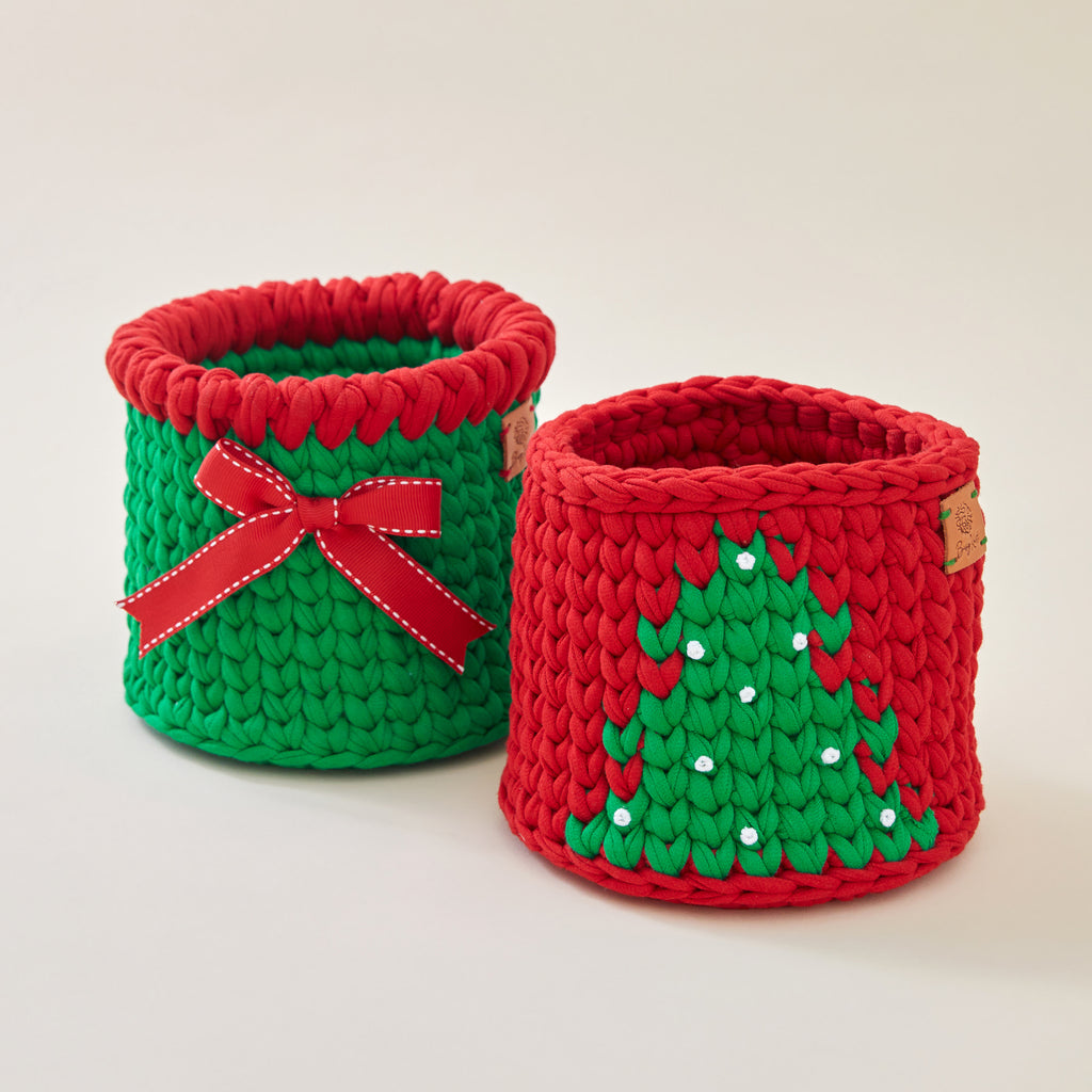 Christmas Basket Sets (Bow And Tree)