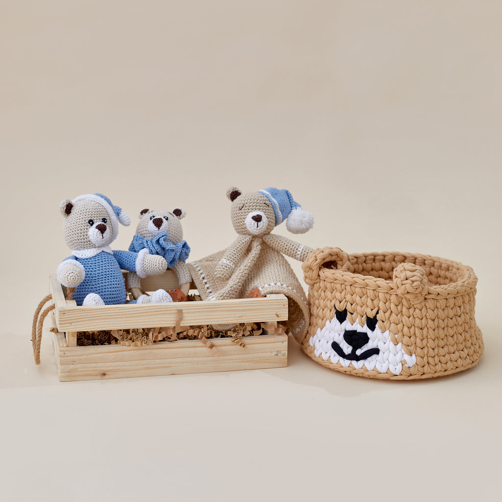 BOZO THE TEDDY CURATED TOYS AND BASKET SET (SET OF 4)
